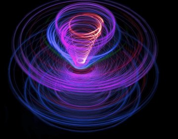 a spinning effect images for purple, blue and red light purple light